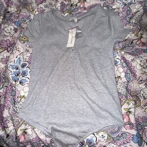 Francesca's Collections Light Gray Bodysuit
